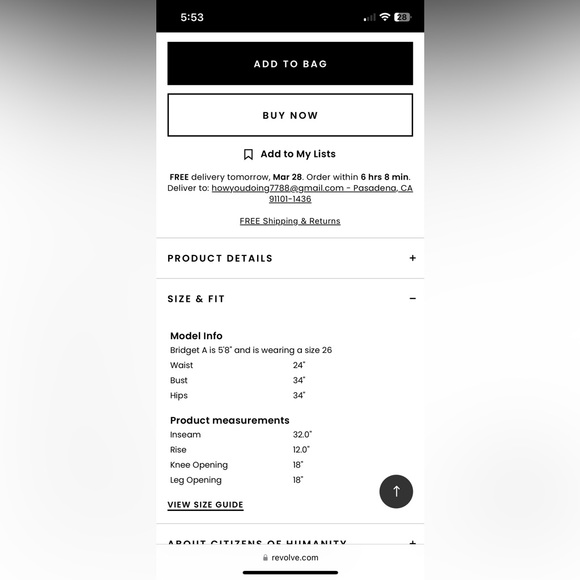 Citizens of humanity gaucho jeans vista 27 - Picture 5 of 5